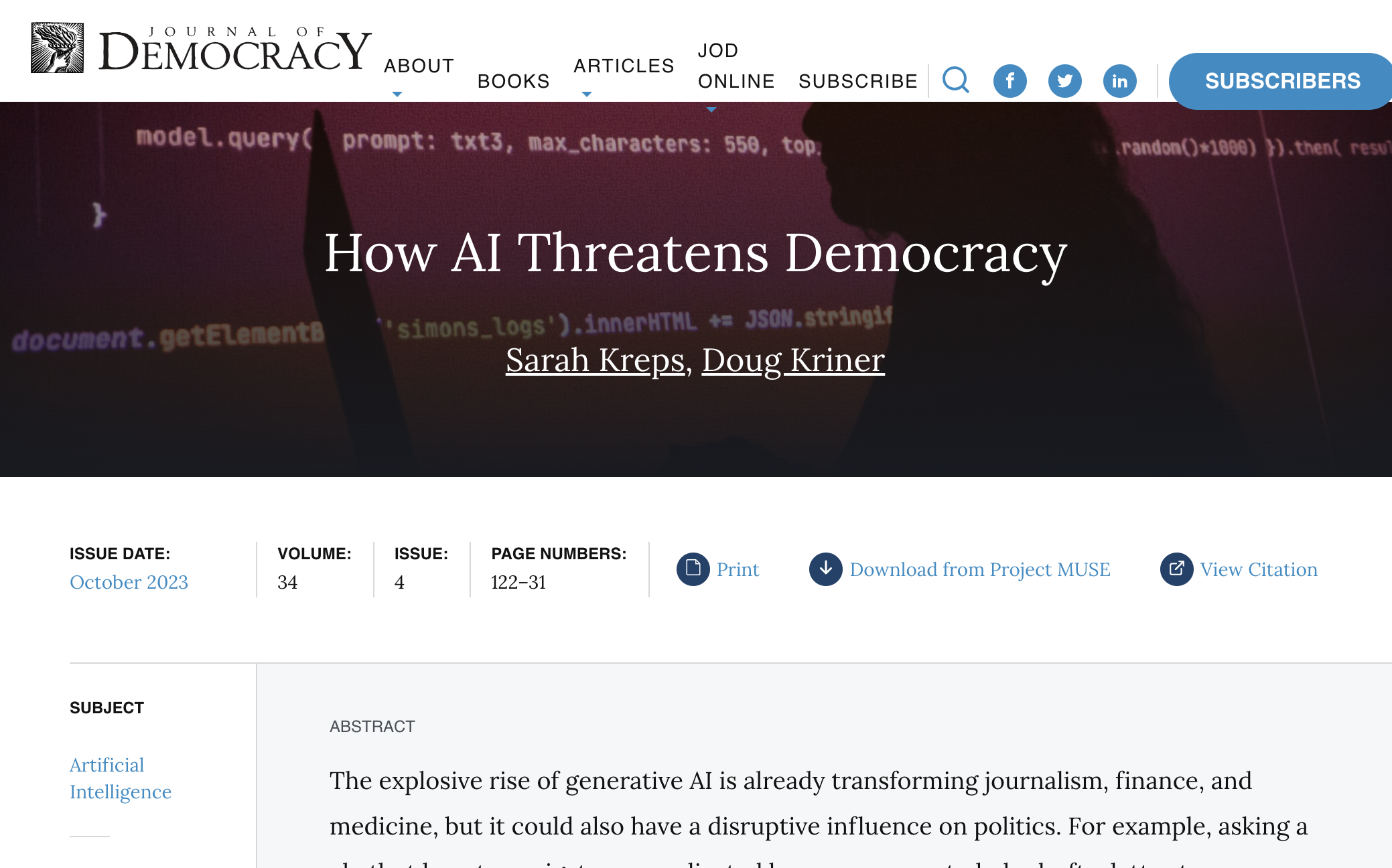 How AI threatens democracy